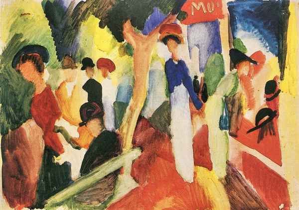 Hat shop at the promenade by August Macke Expressionism A4 Photo Print