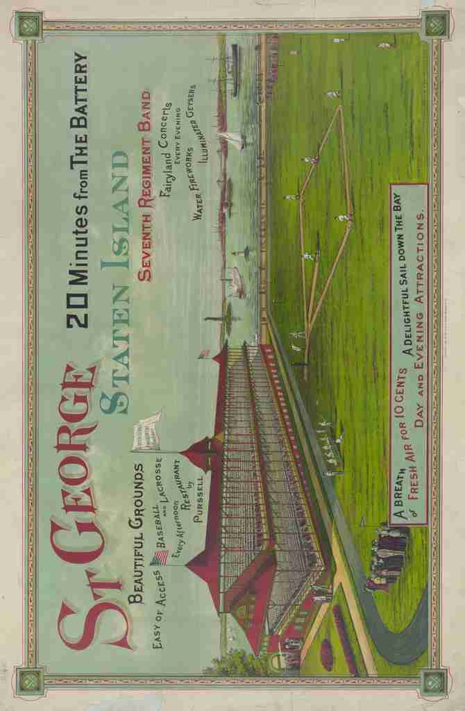 Hatch Litho Co Print 1886 St George Staten Island A4 Photo Print