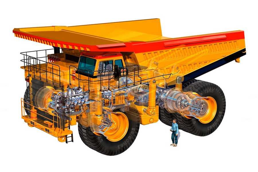 Haul truck cutaway A4 Photo Print