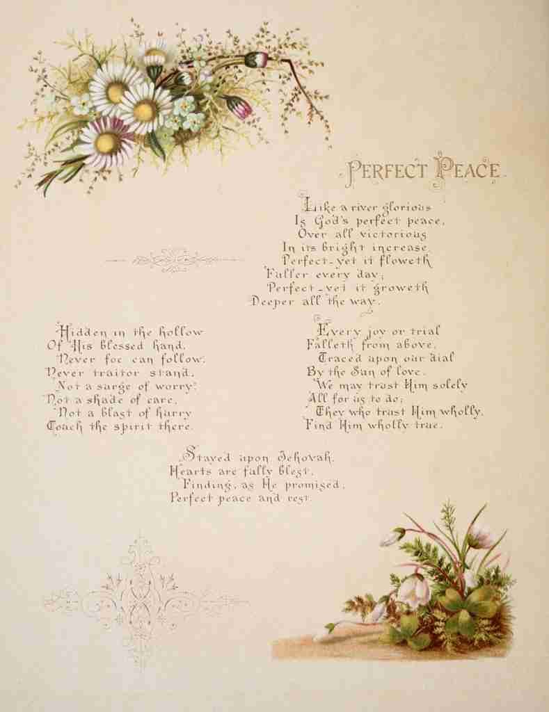 Havergal Frances Ridley Fulness of Joy 1886 Perfect peace A4 Photo Print