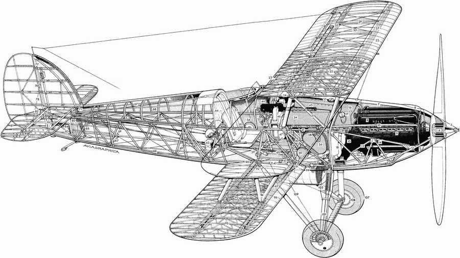 Hawker Fury cutaway A4 Photo Print