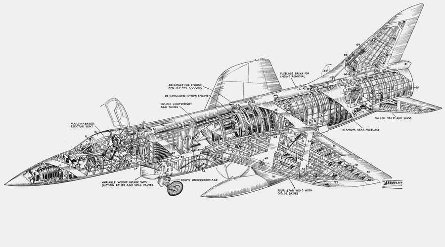 Hawker P.1121 cutaway A4 Photo Print