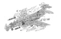 Hawker Siddeley Buccaneer cutaway A4 Photo Print