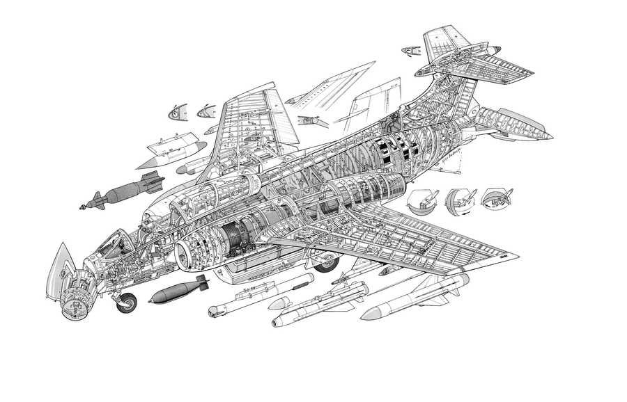 Hawker Siddeley Buccaneer cutaway A4 Photo Print