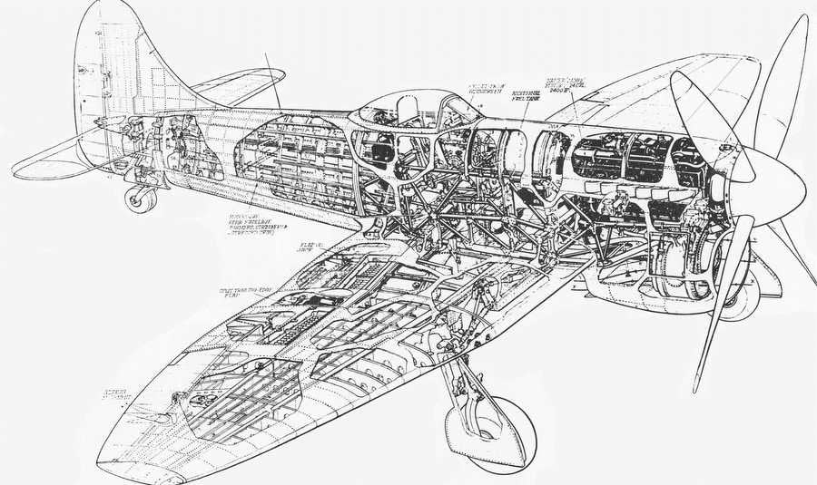 Hawker Tempest fighter aircraft1 cutaway A4 Photo Print