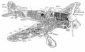 Hawker Typhoon cutaway A4 Photo Print