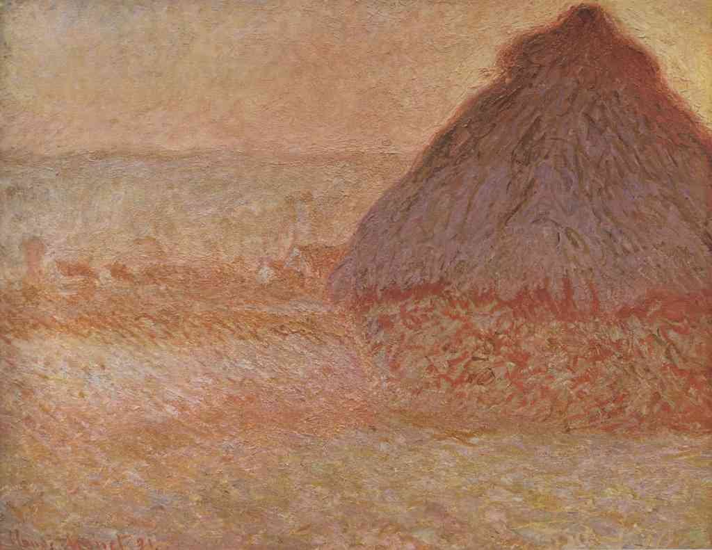 Haystacks At Sunset Monet A4 Photo Print