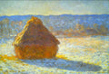 Haystacks In Snow Monet Impressionism A4 Photo Print
