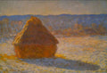 Haystacks In Snow Monet A4 Photo Print