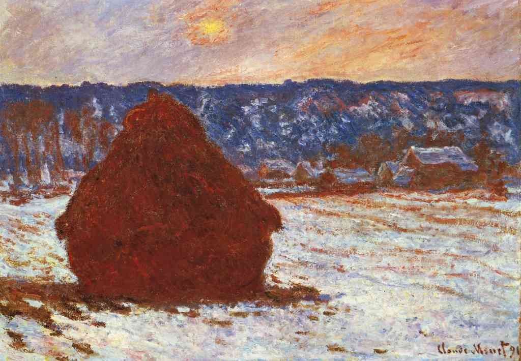 Haystacks Snow Covered The Sky Monet A4 Photo Print