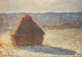 Haystacks Snow Morning Monet A4 Photo Print