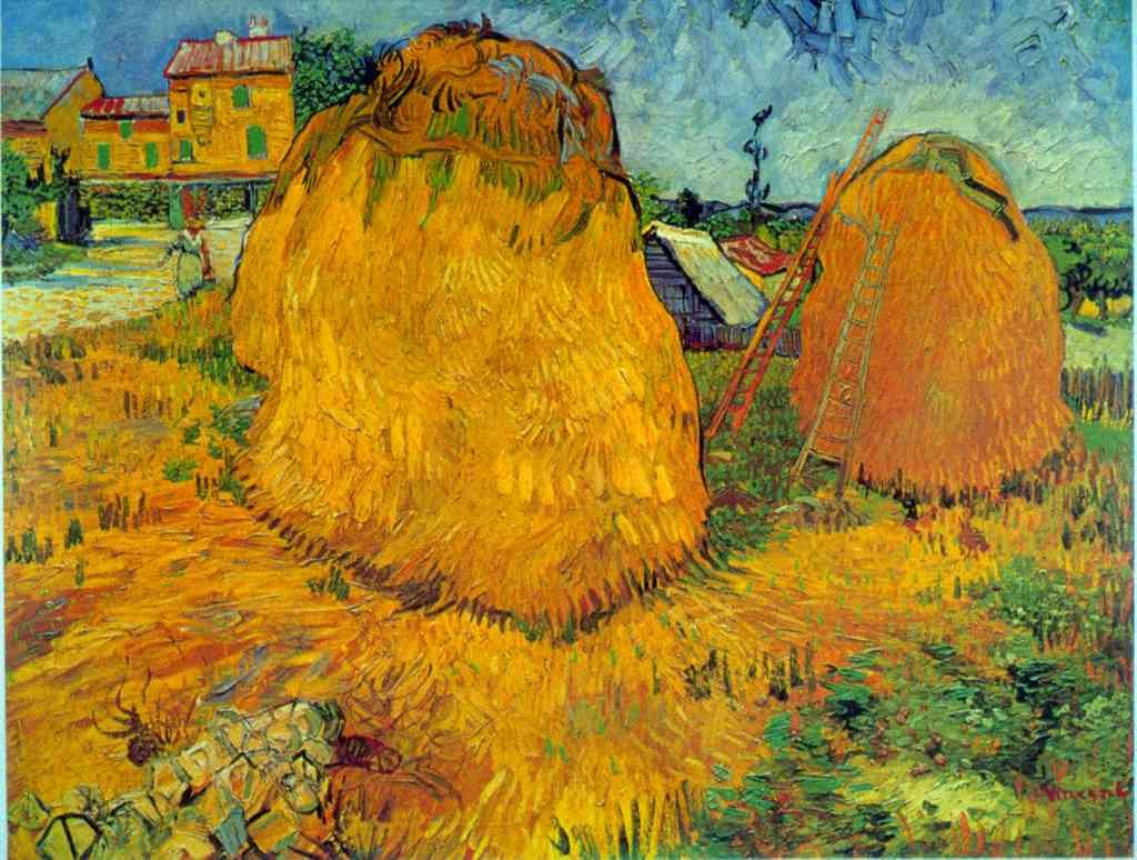 Haystacks Van Gogh A4 Photo Print