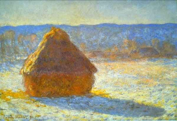 Haystacks in Snow by Monet Impressionism A4 Photo Print