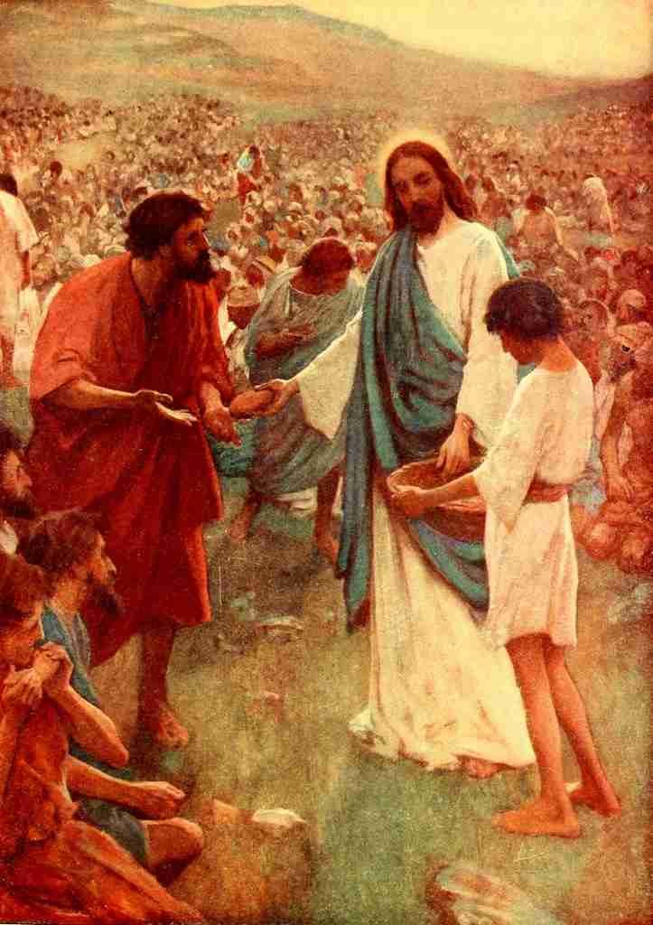 He who was Once a Little Child 1900 Feeding the 5000 A4 Photo Print