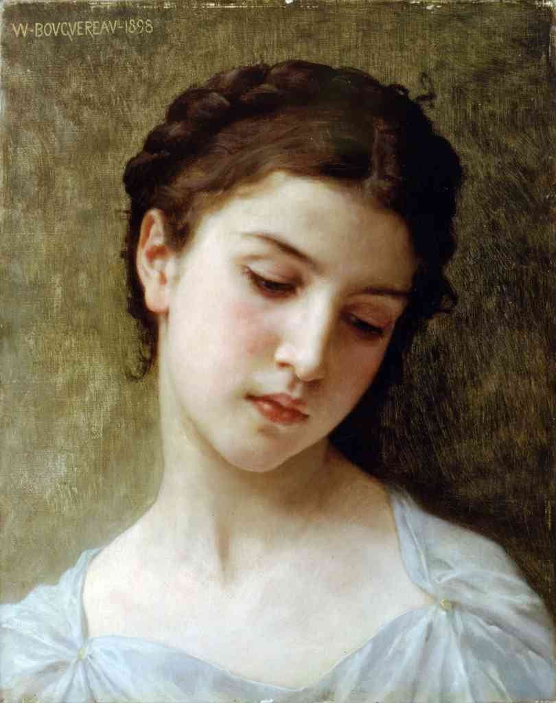 Head Of A Young Girl 1898 Bouguereau A4 Photo Print