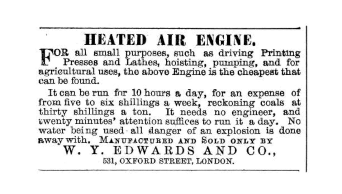 Heated Air Engine Vintage Retro Advert Poster A4 Photo Print