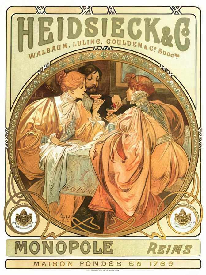Heidsieck Champa Vintage Advert A4 Photo Print