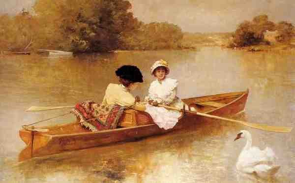 Heilbut Ferdinand Boating On The Scene A4 Photo Print