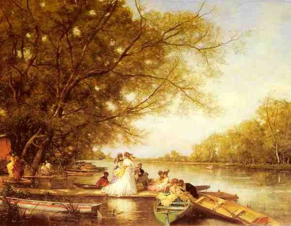 Heilbuth Ferdinand Boating Party On The Thames A4 Photo Print
