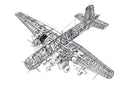 Heinkel He 177 cutaway A4 Photo Print