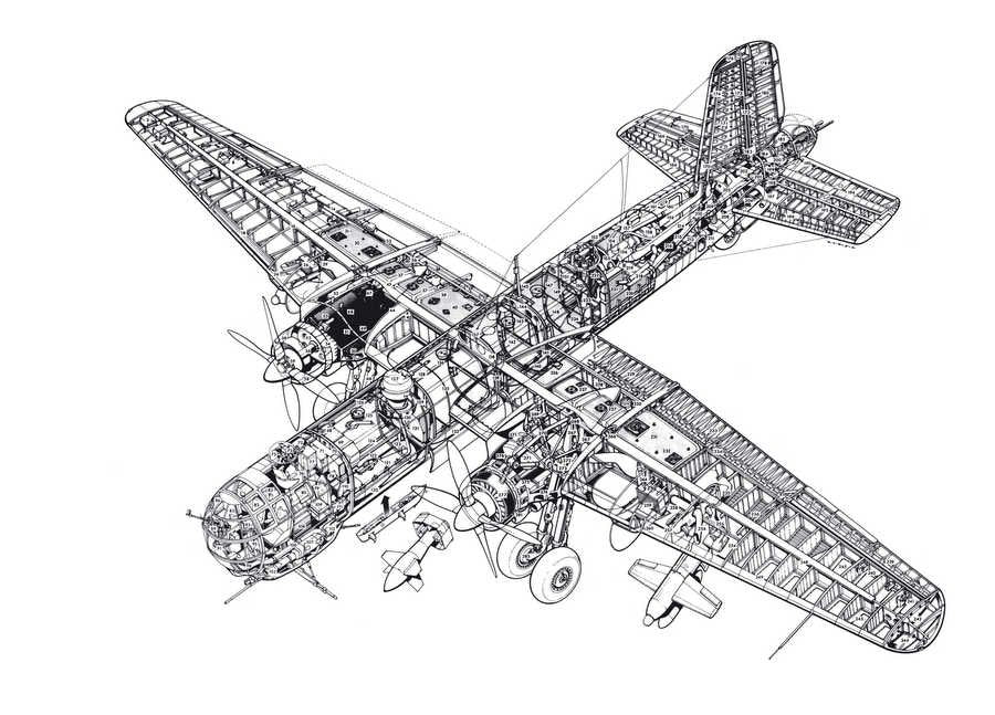 Heinkel He 177 cutaway A4 Photo Print