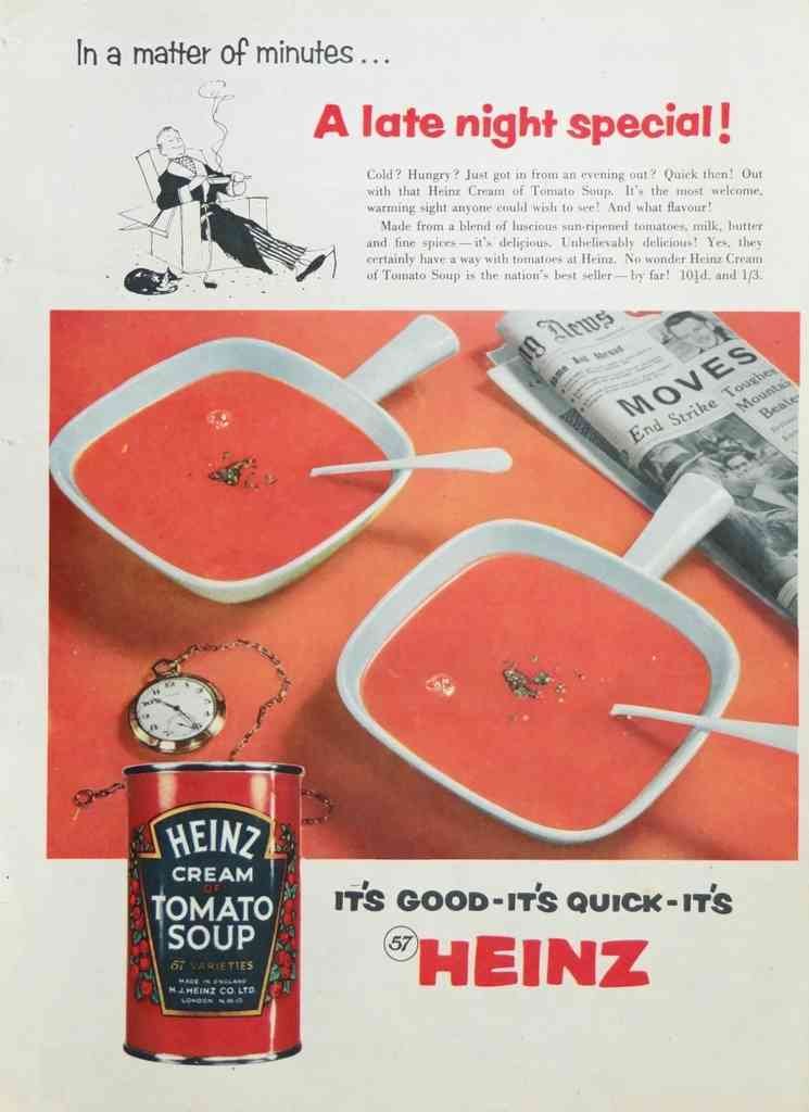 Heinz cream of Tomato Soup 1950s advert A4 Photo Print