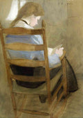 Helene Schjerfbeck girl reading 1904 A4 Photo Print