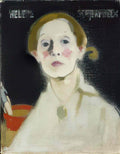 Helene Schjerfbeck self portrait with black background 1915 Art A4 Photo Print
