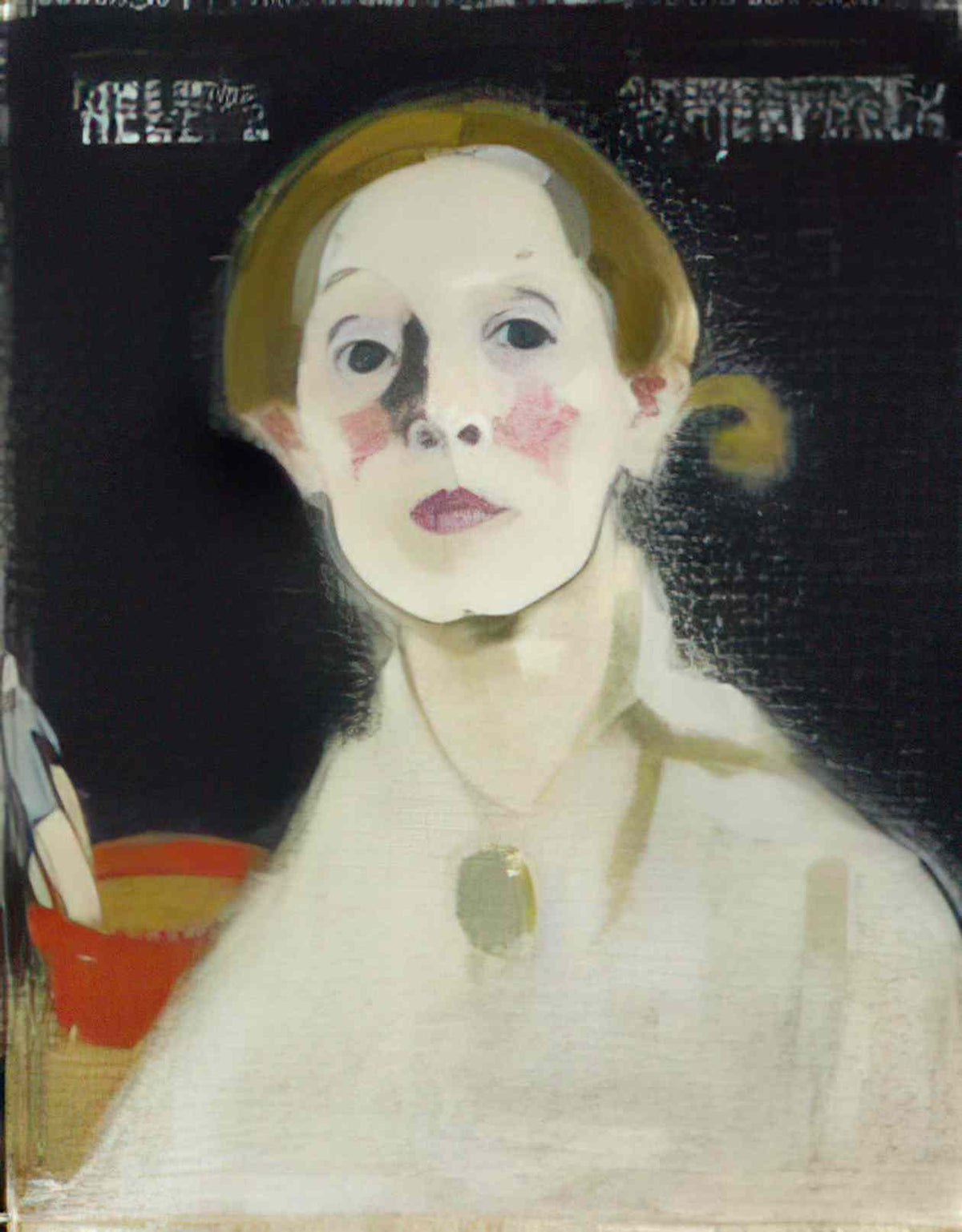 Helene Schjerfbeck self portrait with black background 1915 Art A4 Photo Print