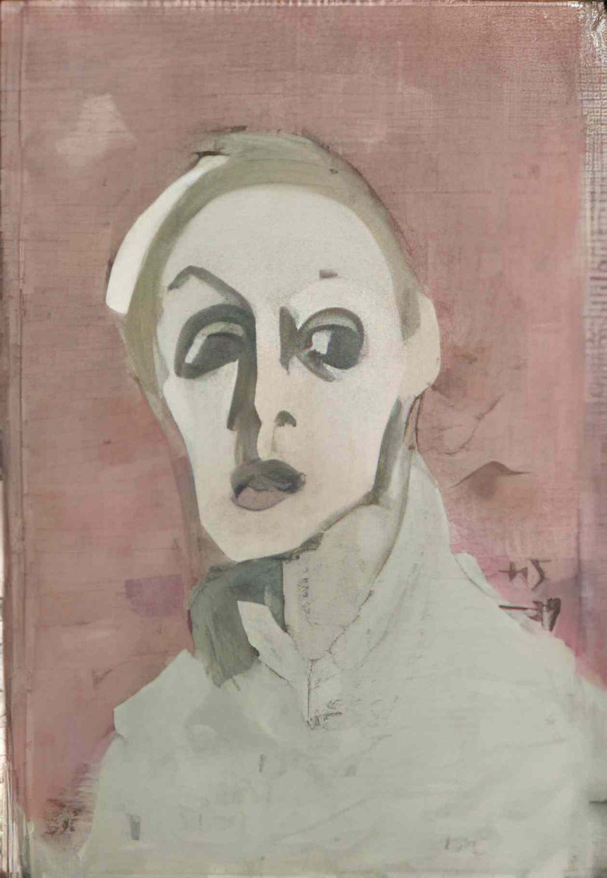 Helene Schjerfbeck self portrait with black mouth 1939 Art A4 Photo Print