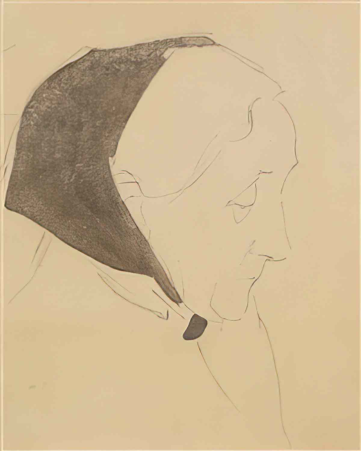 Helene Sofia Schjerfbeck bildnis einer alten frau mit kopftuch + men Art A4 Photo Print