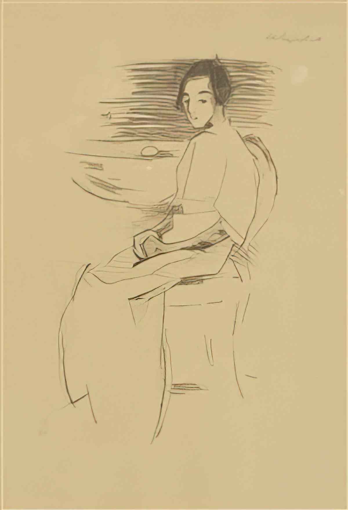 Helene Sofia Schjerfbeck boy with a basket 1 Art A4 Photo Print