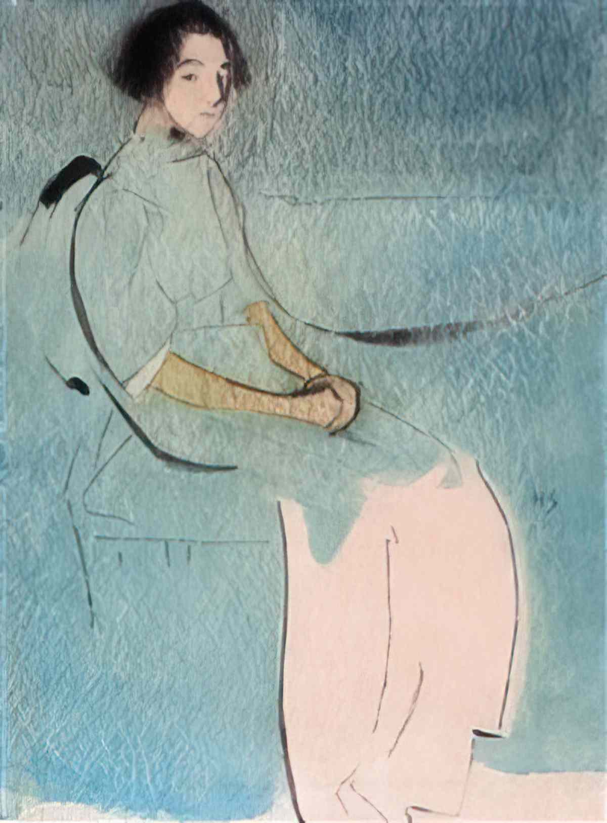 Helene Sofia Schjerfbeck kostymbild eller bagarens dotter Art A4 Photo Print