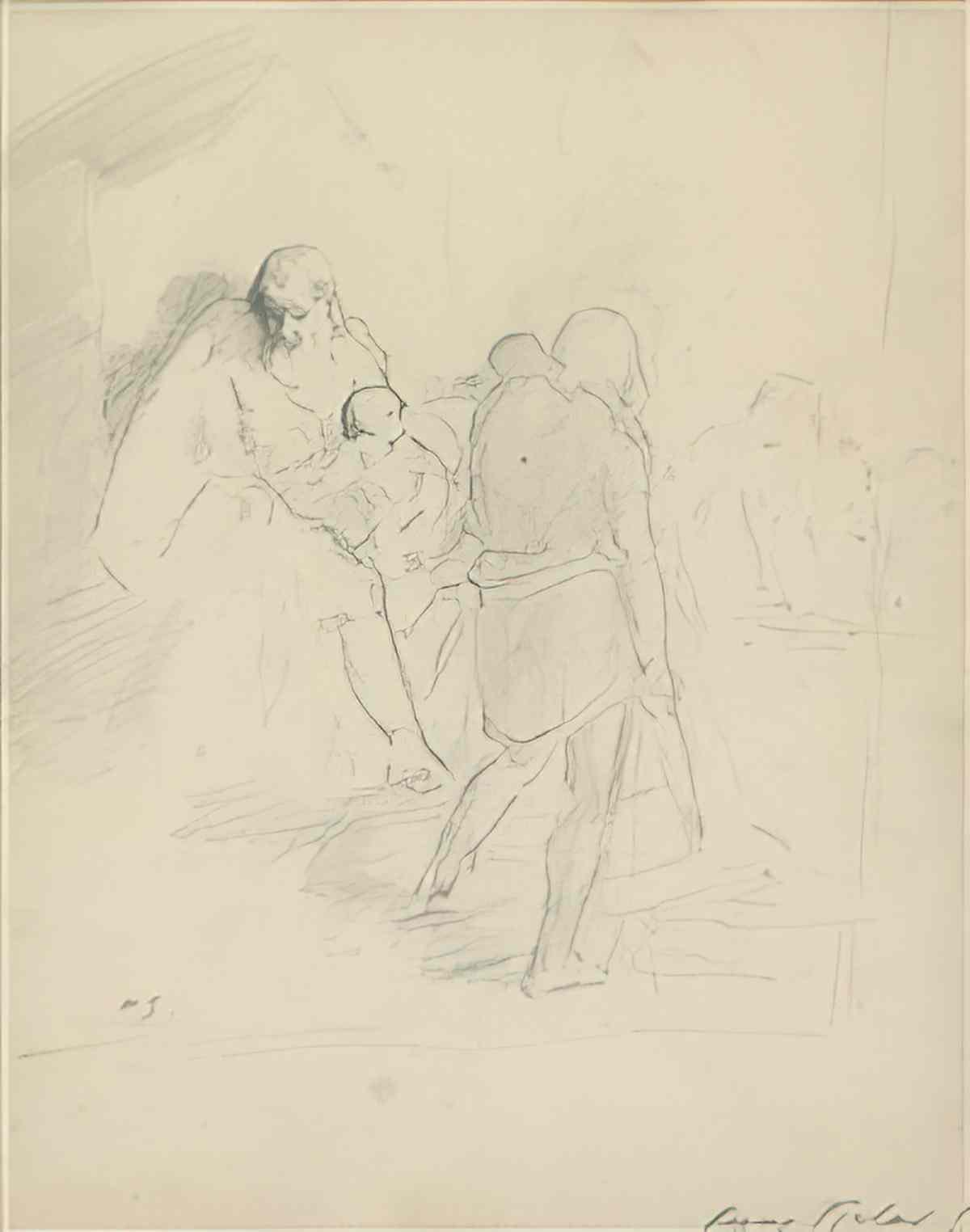 Helene Sofia Schjerfbeck mythological scene  king fjalar Art A4 Photo Print