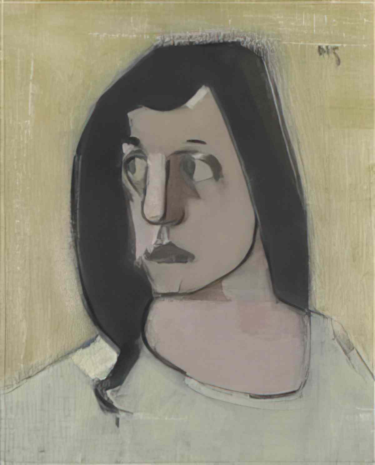 Helene Sofia Schjerfbeck woman with black hair Art A4 Photo Print