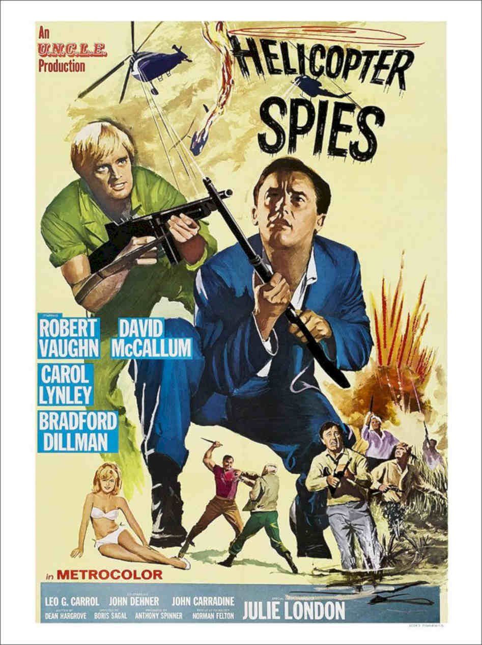 Helicopter Spies Man From Uncle Movie Poster Vintage Retro Advert Poster A4 Pho