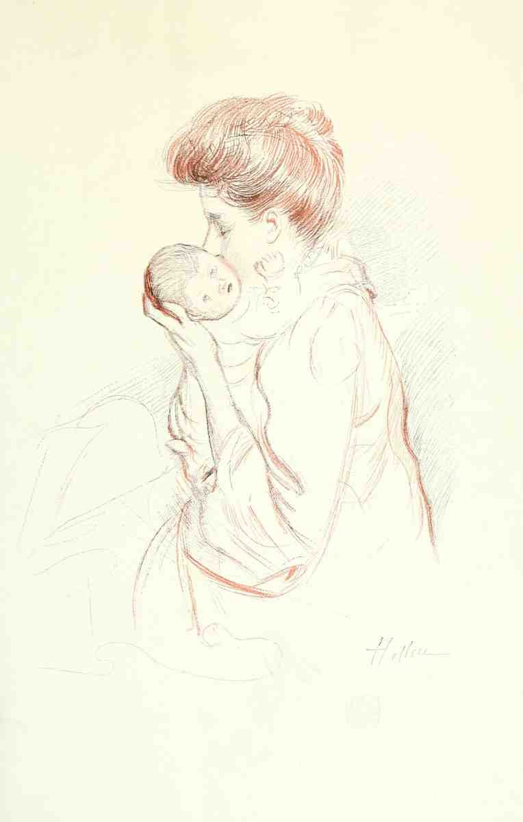 Helleu Paul Cesar 1859 1927 The Studio 1896 Mother and Child 2 A4 Photo Print