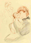 Helleu Paul Cesar Paul Helleu Peintre et Graveur 1913 Maternal hug A4 Photo Print