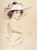 Helleu Paul Cesar Portrait Of A Woman A4 Photo Print