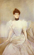 Helleu Paul Cesar Portrait Of Lady With A Fan A4 Photo Print