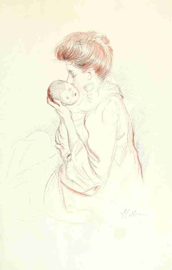 Helleu Paul Cesar The Studio 1896 Mother and Child 2 A4 Photo Print