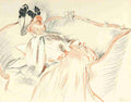 Helleu Paul Cesar The Studio 1896 Woman reading on sofa A4 Photo Print
