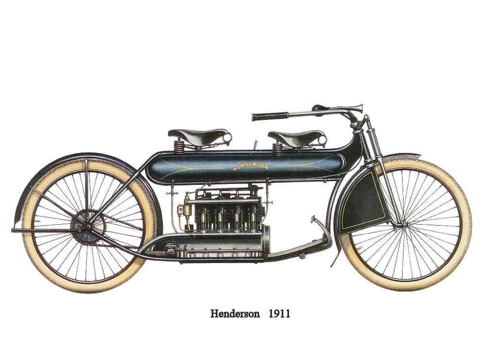 Henderson 1911 motorbike A4 Photo Print