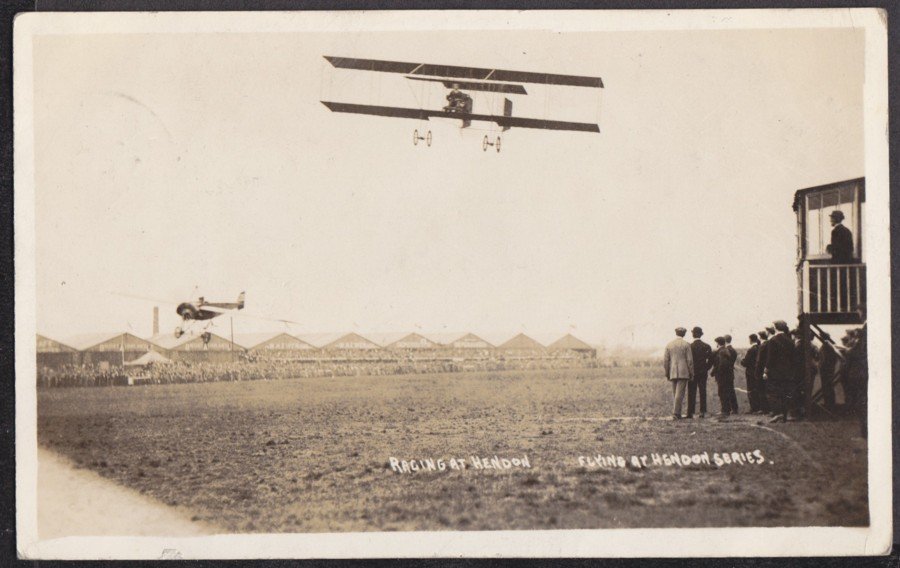 Hendon Airfield 2 Biplanes Racing Vintage A4 Photo Print