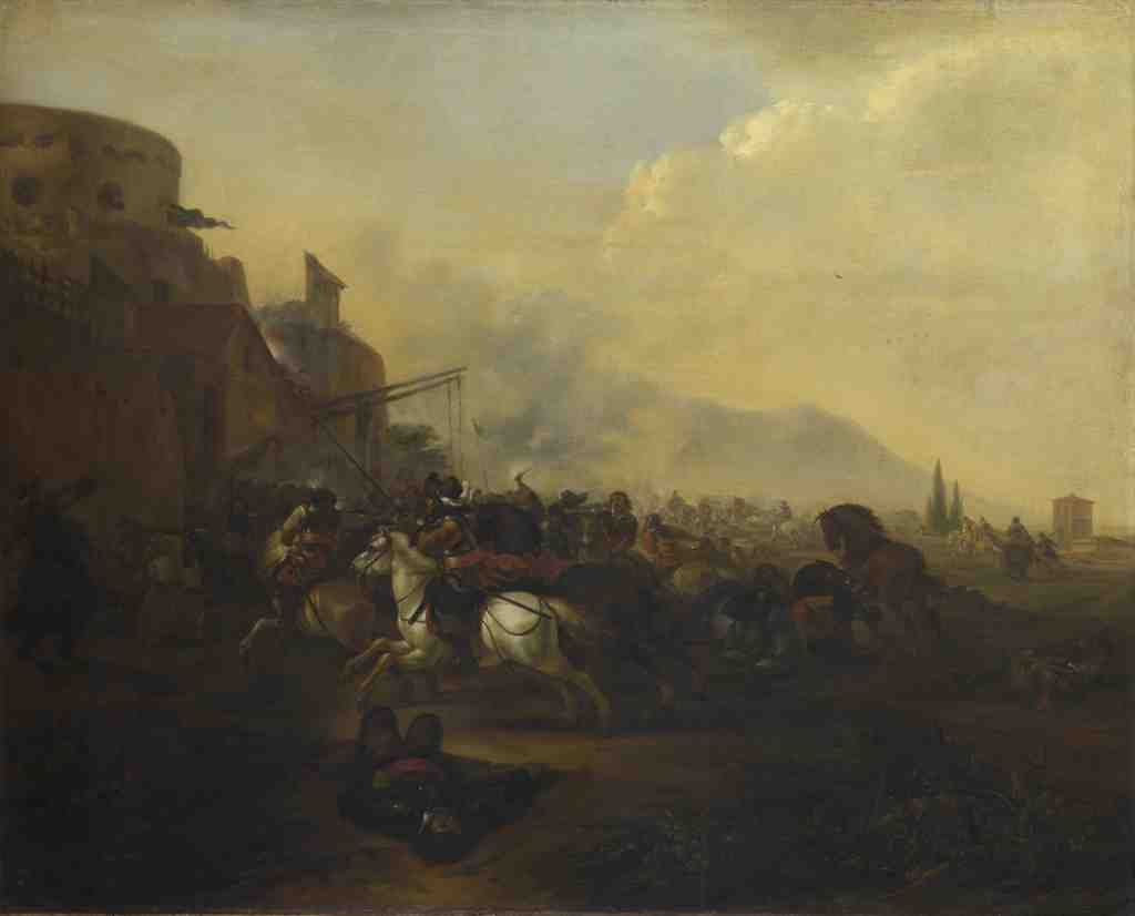 Hendrick Verschuring Cavalry attacking a Fortified Place A4 Photo Print