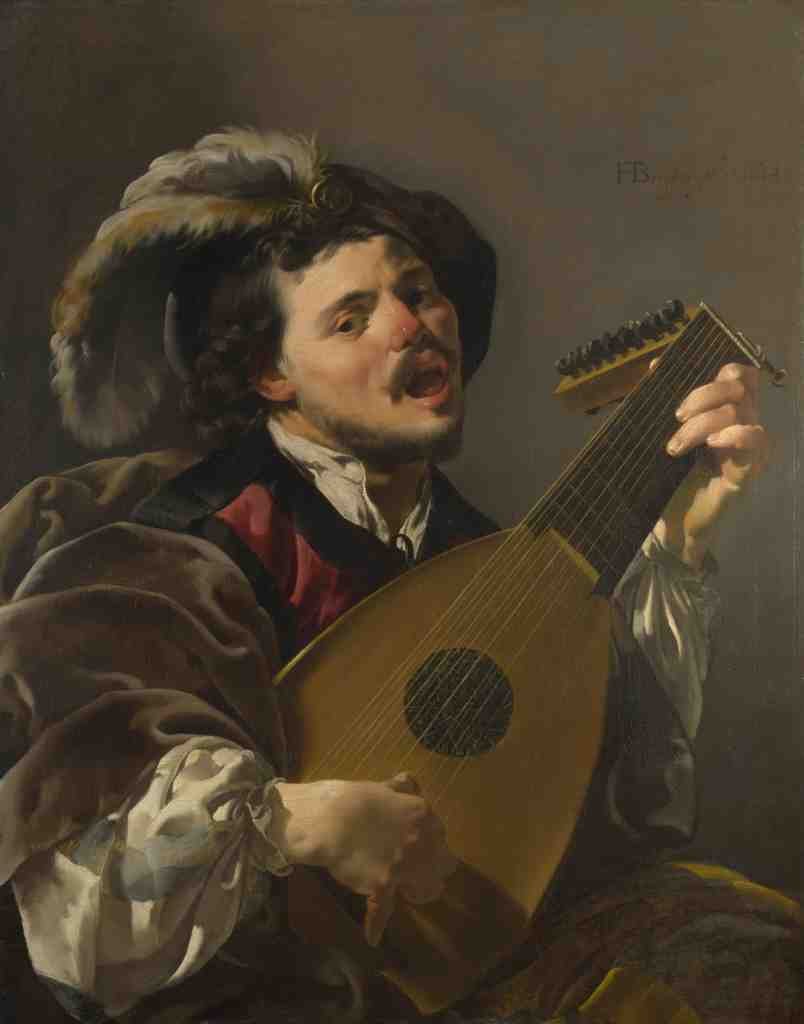 Hendrick ter Brugghen A Man playing a Lute A4 Photo Print