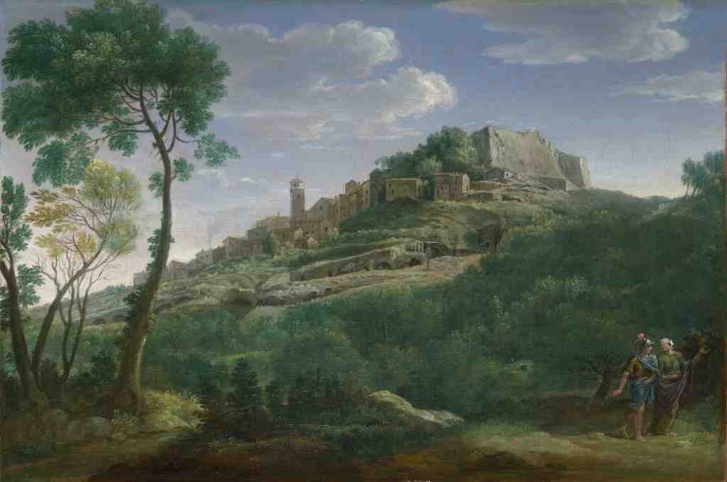 Hendrik Frans van Lint A Landscape with an Italian Hill Town A4 Photo Print