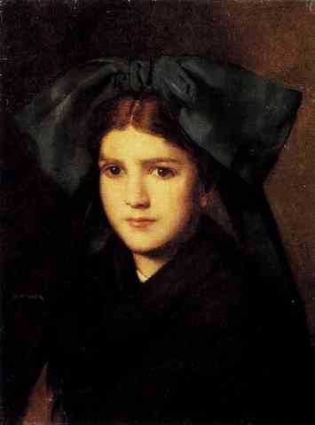 Hener Jean Jacques A Portrait Of A Young Girl With A Box In Her Hat A4 Photo Print