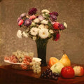 Henri Fantin Latour asters and fruit on a table 1868 Art A4 Photo Print