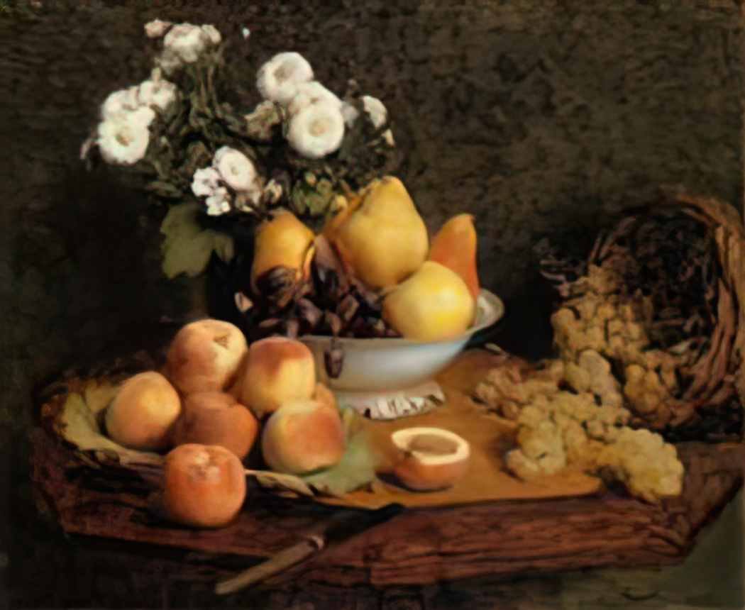 Henri Fantin Latour flowers and fruit on a table 1865 Art A4 Photo Print UK